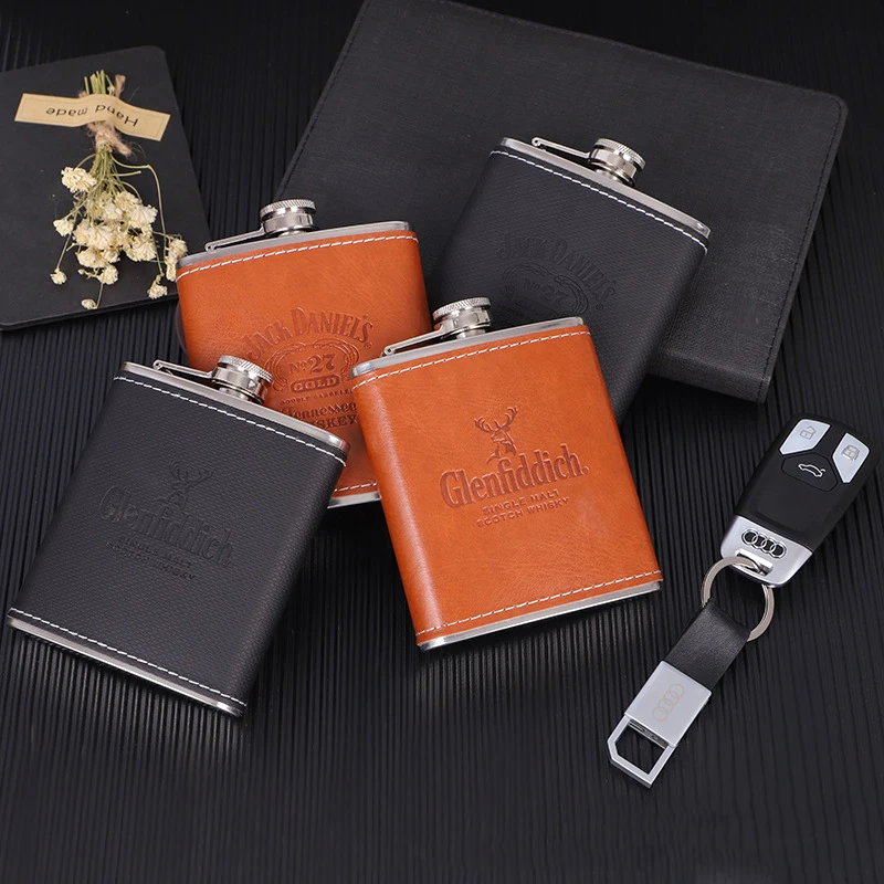 Карманная портативная бутылка для вина из нержавеющей стали 7 унций стеклянная