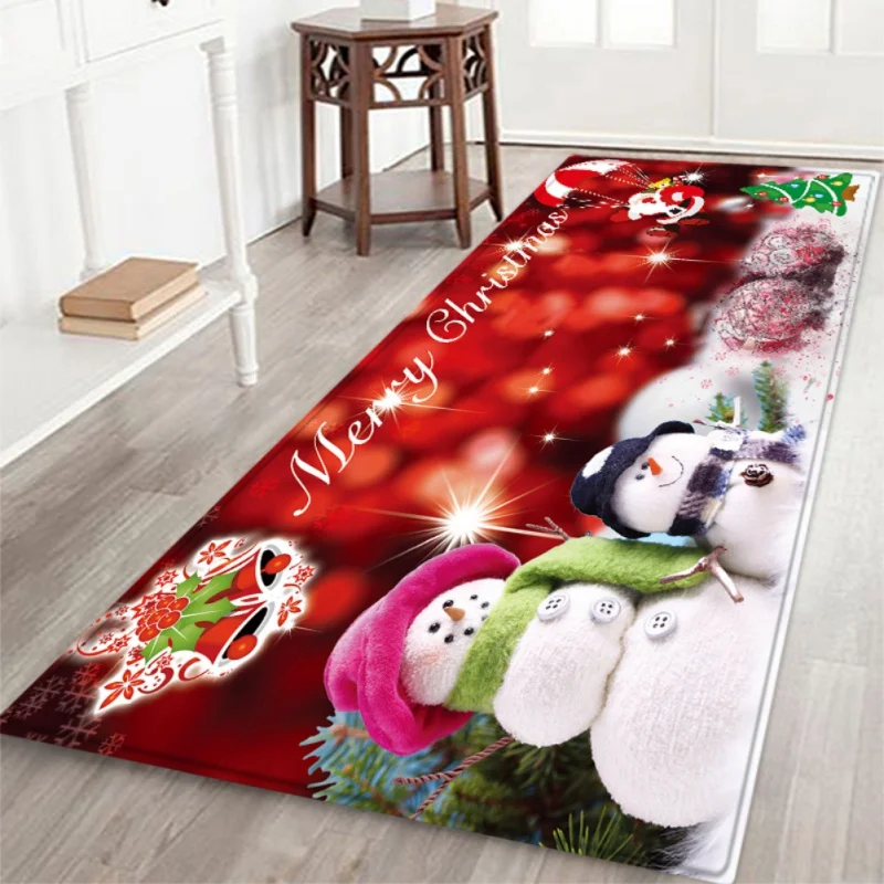 Merry Christmas Rug Soft Flannel Floor Mat Carpet With Non-Slip Back Living room Bathroom Door Holiday Home Decorations | Дом и сад