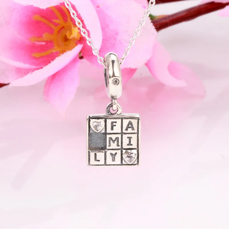 

Lorena 925 Silver Pendant Fashion New Family Game Night Straight Charm String Decoration