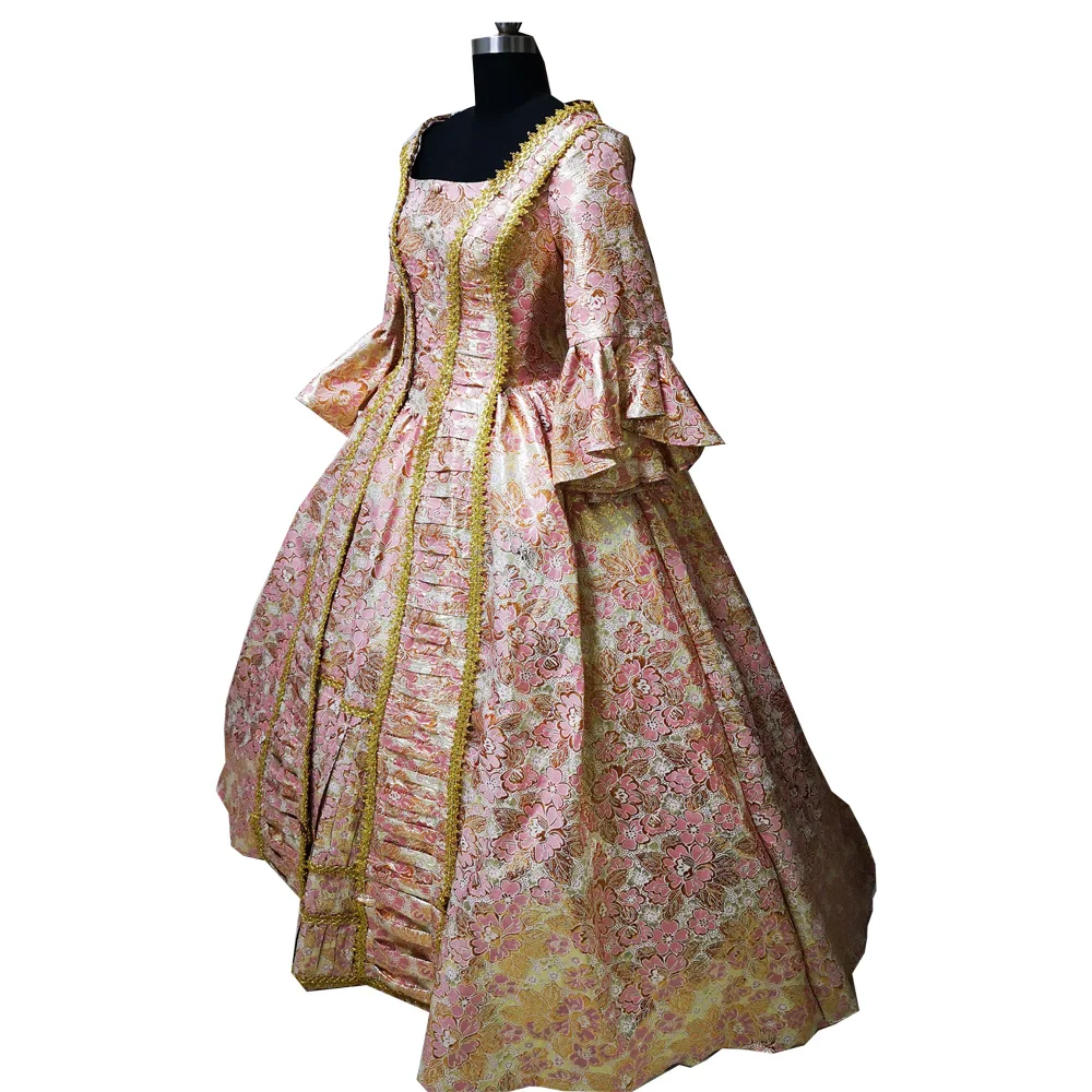 

2020 New pink Vintage costumes 18th Duchess Retro medieval Renaissance Reenactment Theatre Civil war Victorian dress D-505