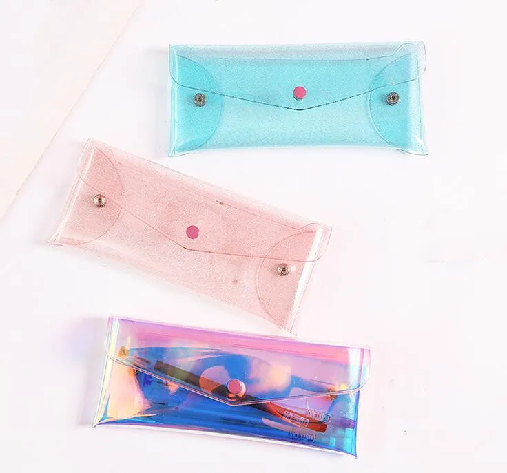 Каваи прозрачный карандашница милые сумки карандаш для модная одежда девочек
