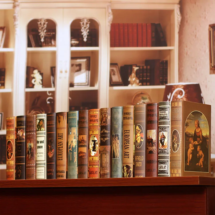 

Европейские ретро книги для украшения дома реквизит для фотосъемки поддельная книга для Кабинета