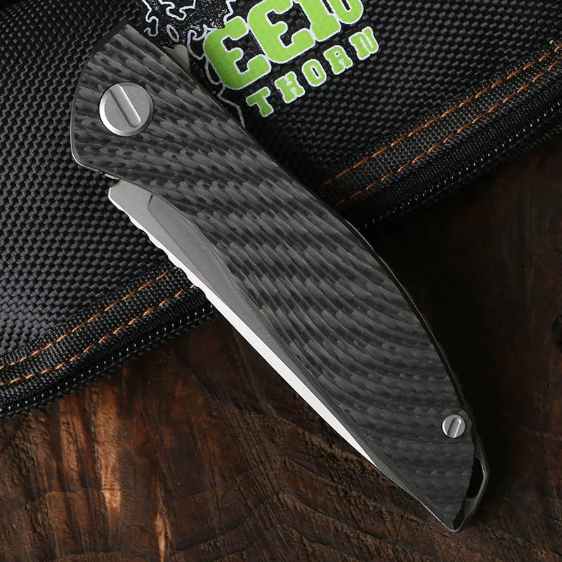 Нож Green thorn hation zero flipper d2 из углеродного волокна + TC4 титановый нож CF походный ручка