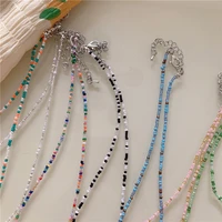 korean retro necklace colorful beaded sead beads rainbow beaded necklace bohemian design colorful necklaces jewelry wholesale