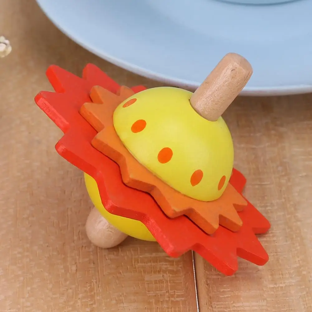 Детские деревянные игрушки цветок вращающийся Вращающийся верх классические