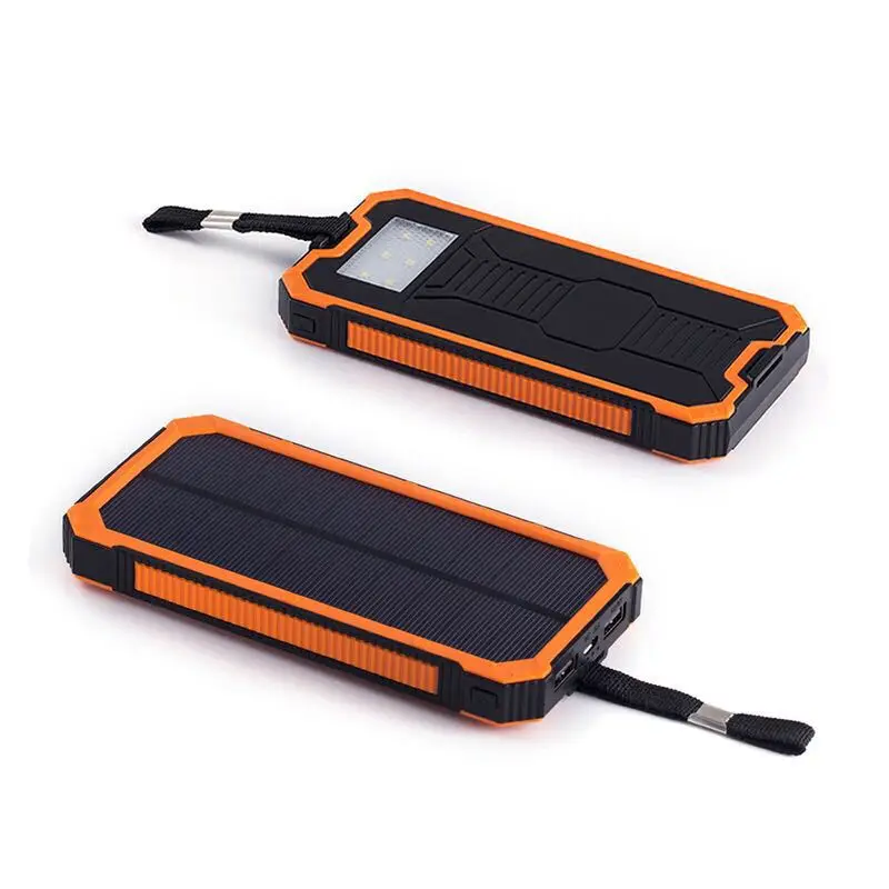 20000mAh большой емкости светодиодный солнечный портативное зарядное устройство чехол с двумя портами usb для телефона камера стол Ультрафиолетовый фонарь крюк