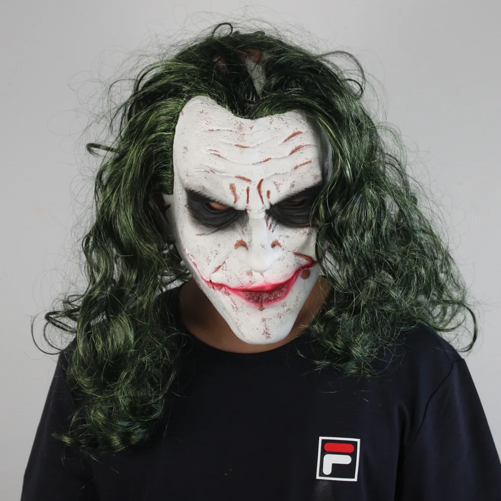 latex mask Фильм Джокер Маска латекс клоун маска Хэллоуин косплей маски реквизит - Цвет: latex mask