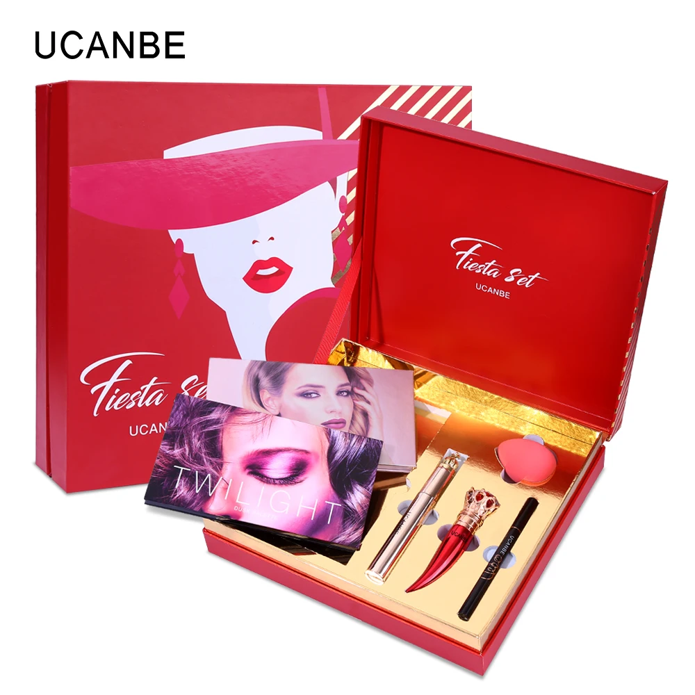 Палитра теней для век 6 шт./кор. UCANBE Fiesta Set 2 палитра 1 помада Тушь ресниц Подводка