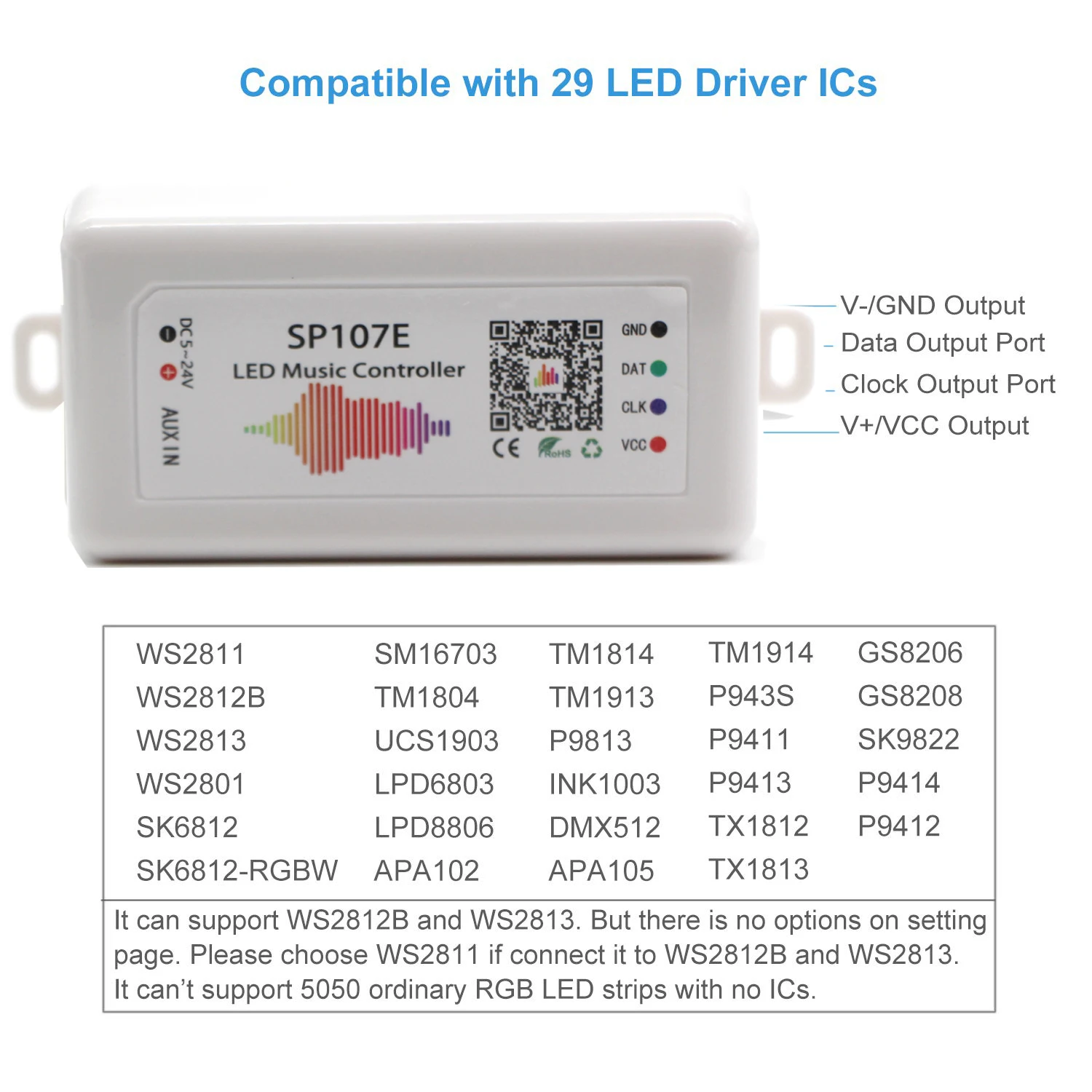 WS2812B WS2811 Led Pixels Strip SP107E Controller WIFI Music Bluetooth-compatible WS2813 WS2815 SK6812 APA102 | Освещение