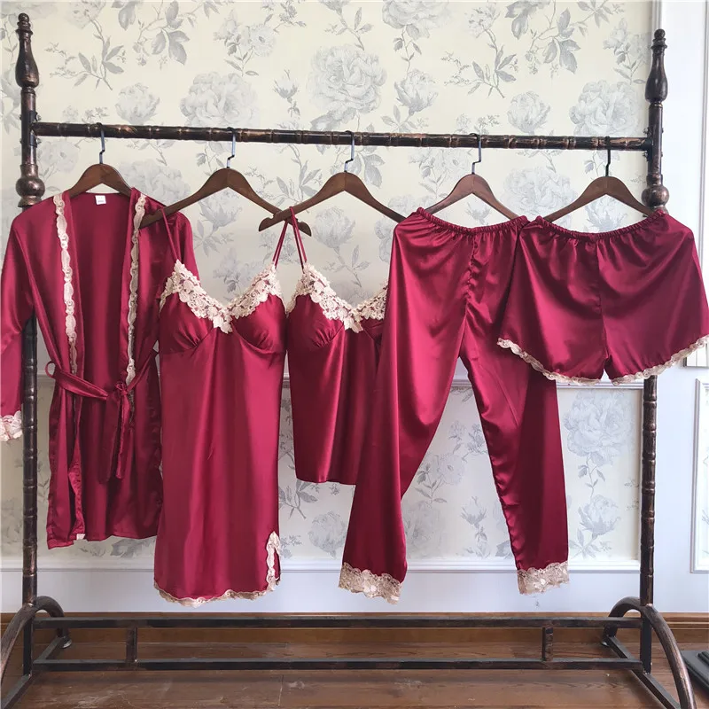 Женская пижама комплект из пяти предметов комбинезон вискозного волокна с