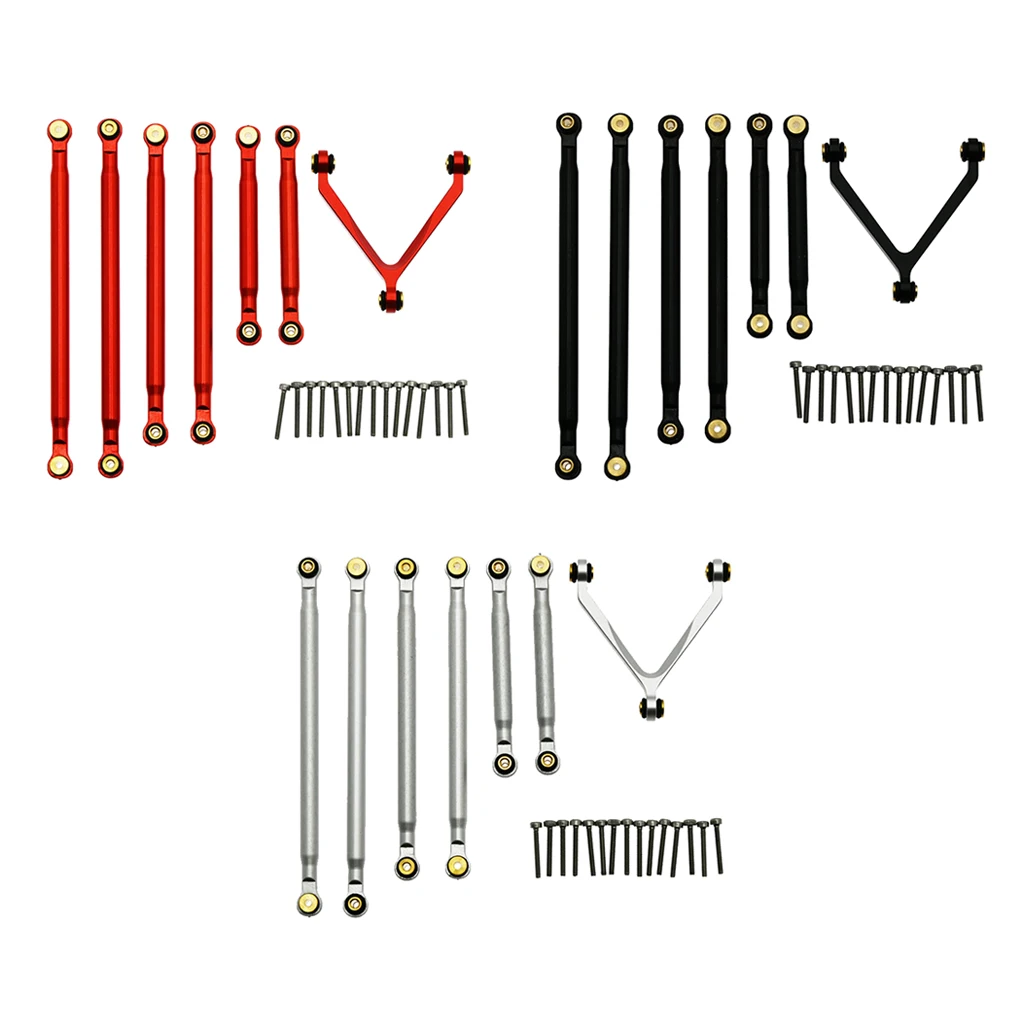 

7Pcs 1/24 Aluminum Alloy Link Set for Axial SCX24 AXI90081 Car DIY Accs