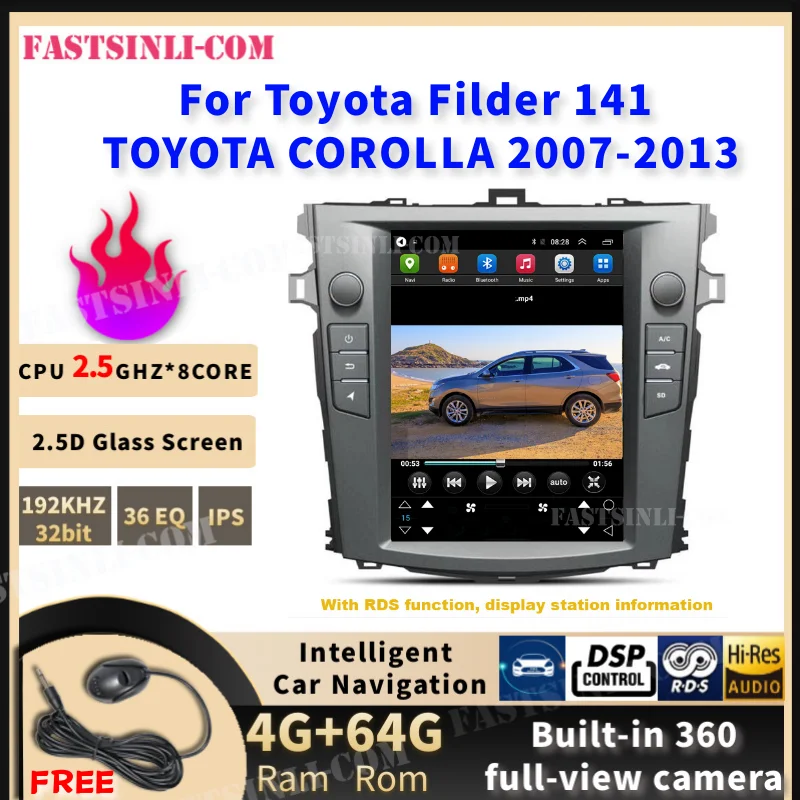 Android автомобильный мультимедийный плеер для Toyota Filder 141 TOYOTA COROLLA 2007 2013 GPS навигация