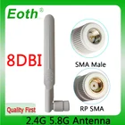 Антенна Wi-Fi IOT PBX, 2,4 ГГц, 5 ГГц, 5,8 ГГц, 8 дБи, стандартный двухдиапазонный разъем, антенна SMA, Женский беспроводной маршрутизатор, 2,4 ГГц, антенна 5,8