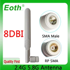 Антенна Wi-Fi IOT PBX, 2,4 ГГц, 5 ГГц, 5,8 ГГц, 8 дБи, стандартный двухдиапазонный разъем, антенна SMA, Женский беспроводной маршрутизатор, 2,4 ГГц, антенна 5,8