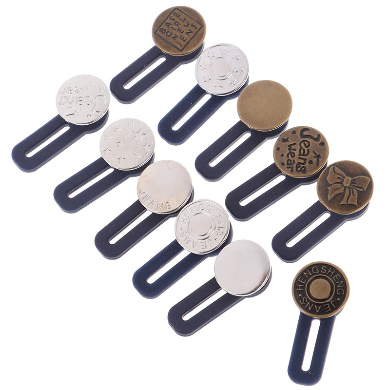 

Unisex Retractable Jeans Button Adjustable Detachable Extended Button For Clothing Jeans Waist Band Pant Extender Belt