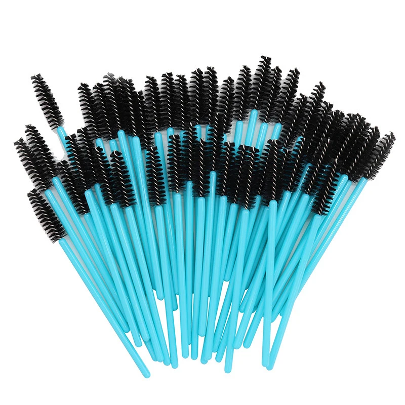 blue black 1000 шт/партия одноразовые щеточки для туши для ресниц Аппликаторы Силиконовые кисти для наращивания ресниц одноразовые кисти для макияжа - Handle Color: blue black