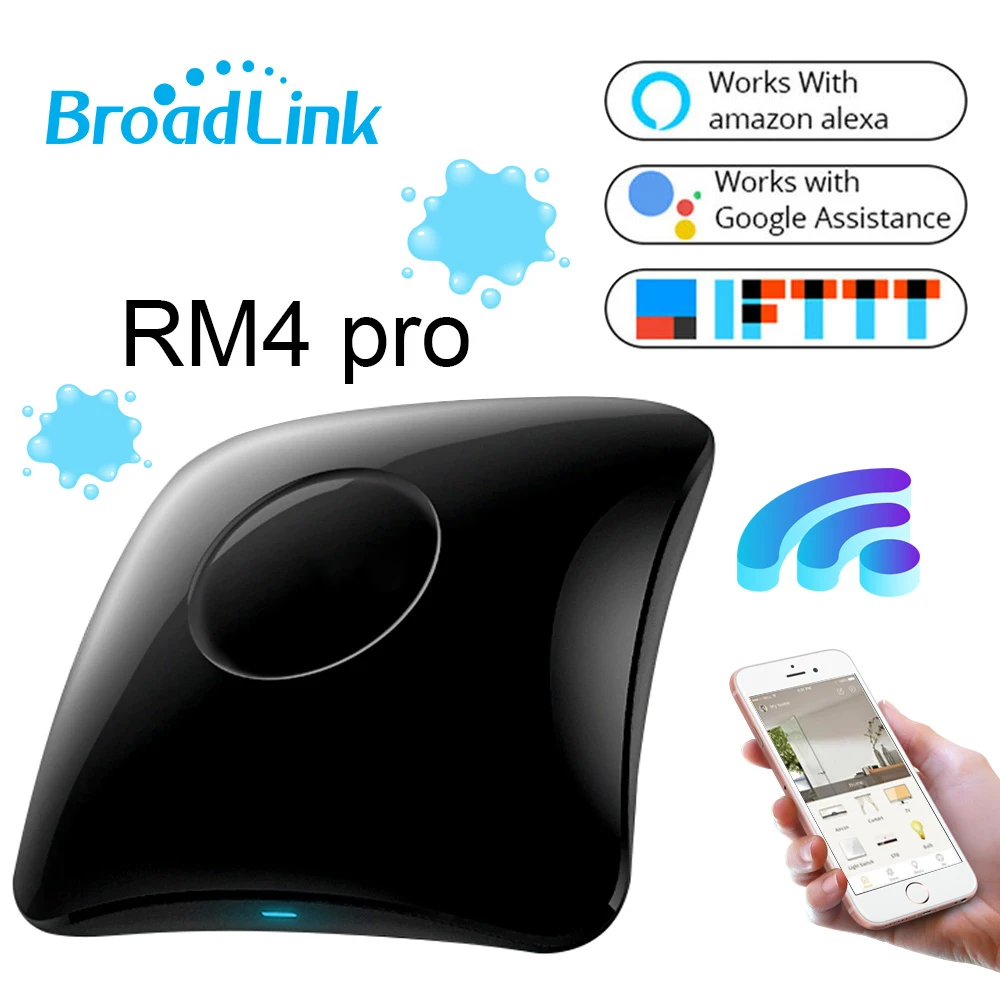 

BroadLink RM4pro инфракрасный домашний умный пульт дистанционного управления, голосовое управление, Модуль Автоматизации, совместимый с Alxea и Google ...