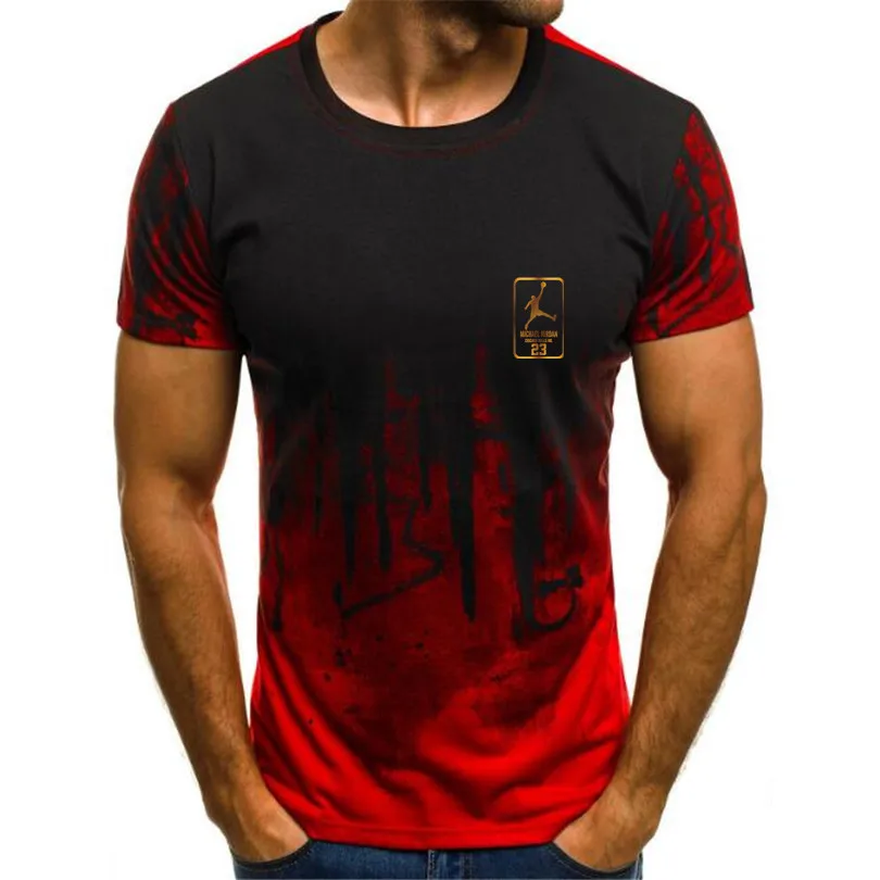 

Summer new ink splashing design printing logo fashion leisure sports T-shirt hip hop street style