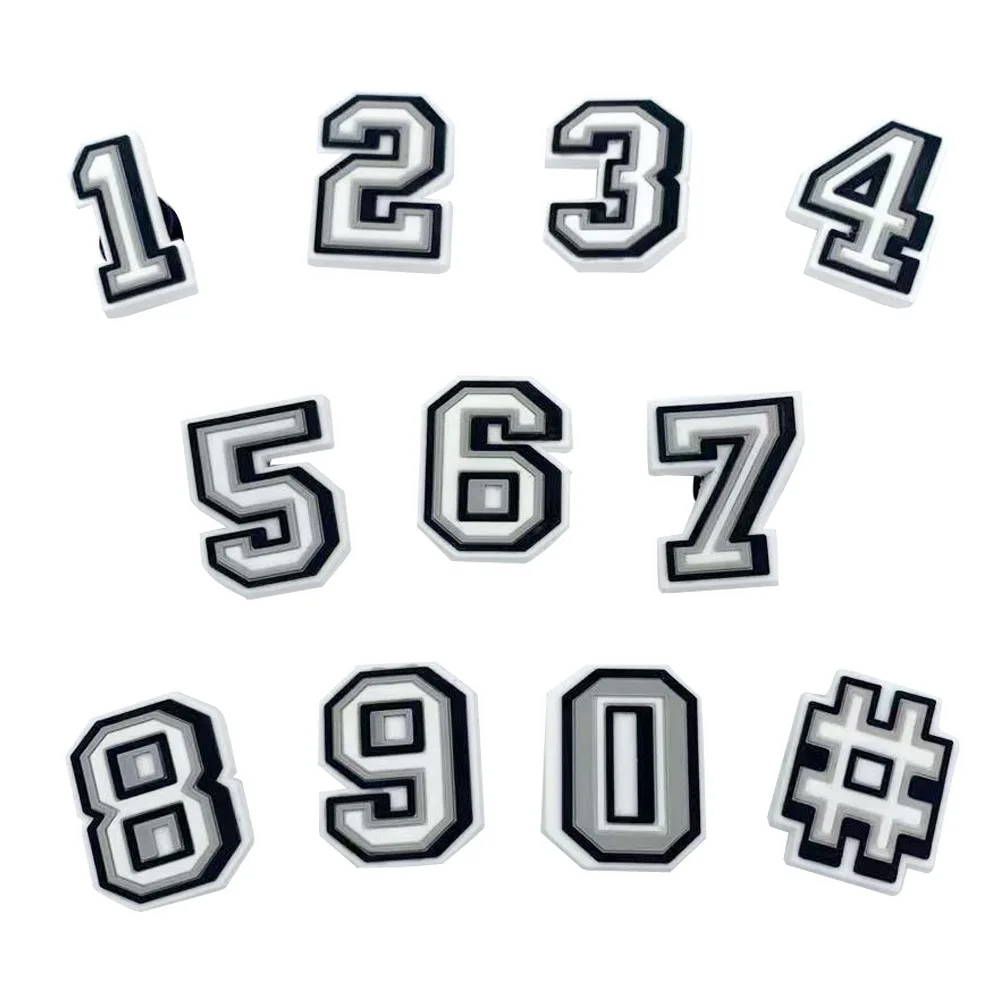 37Pcs/Set Letter Hole Shoes Flower Numbers Shoe For Crocs Wristbands Charms Shoe Charms Decoration For Wristbands Wholesale