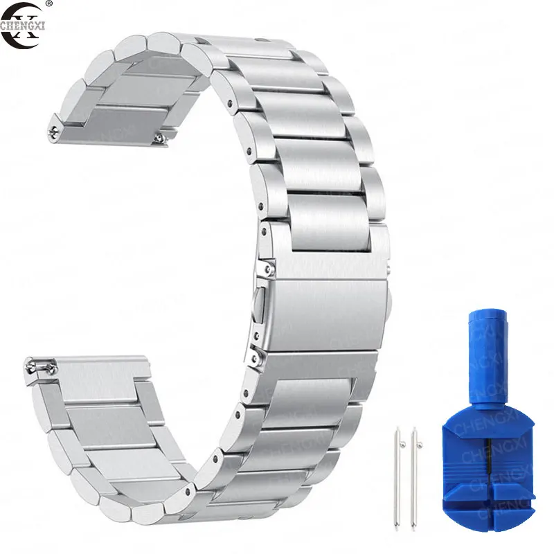 silver 20 мм 22 мм huami amazfit gtr ремешок Bip для samsung gear S3 s2 sport Classic huawei gt 2 active galaxy watch 42 мм 46 Band 40 44 мм - Цвет ремешка: silver