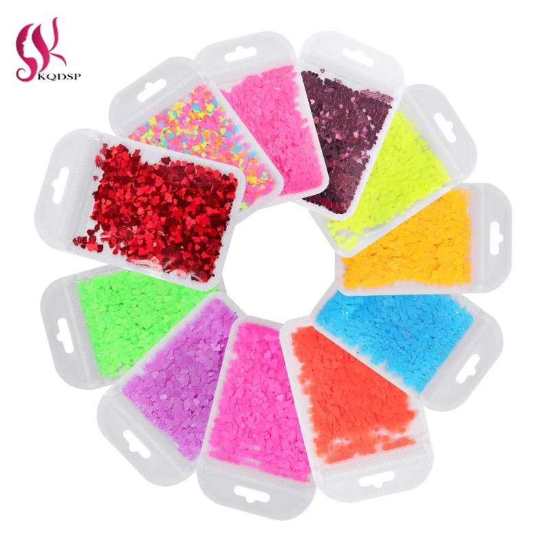 

Holographic Sweet Love Heart Nail Glitter Flakes Shining Sequin Nail Art Paillette Manicure Colourful Star Irregular Decorations