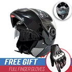 Мотоциклетный модульный откидной шлем с двойным козырьком, гоночные шлемы для мотокросса, наклейка DOT ECE, мотоциклетный шлем