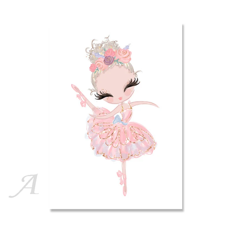 Балетки с принтом для девочек Розовые туфли Рисунок героями мультфильмов