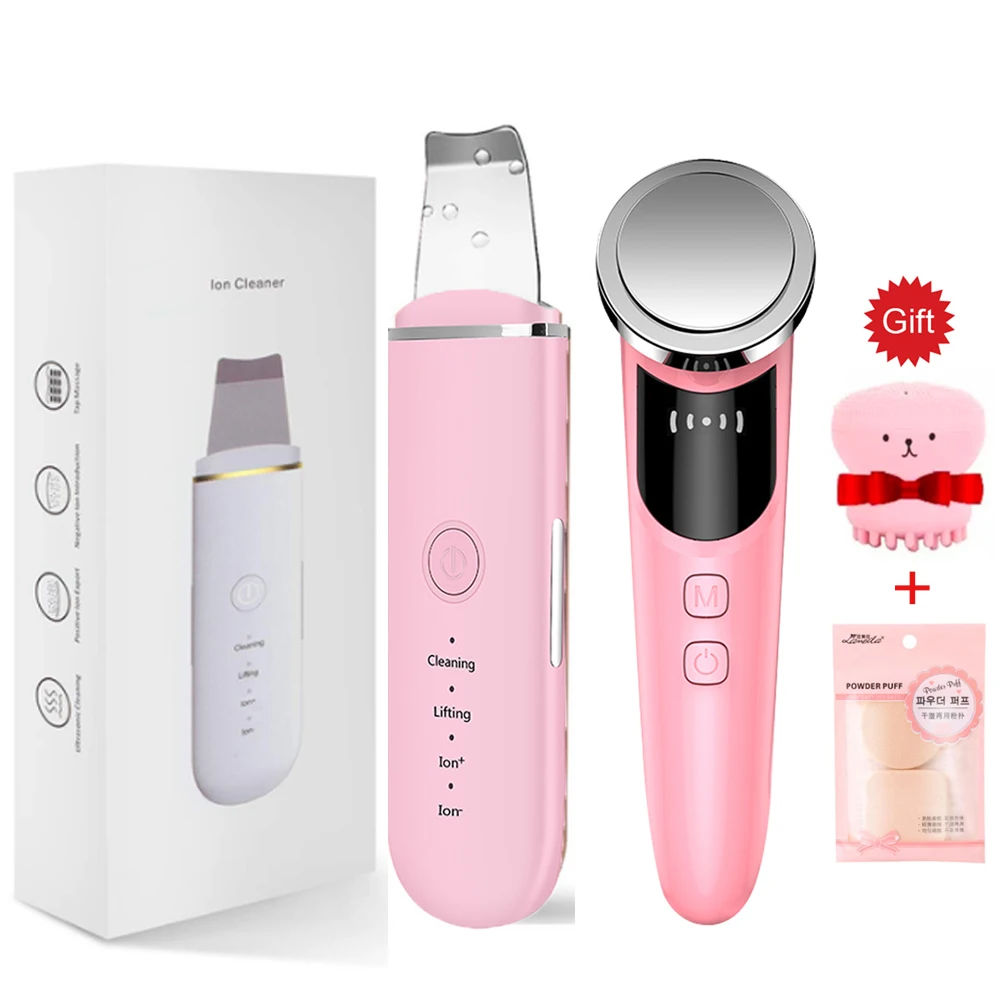 Ультразвуковой скребок для кожи 2021 пилинг очистка пор + уход за кожей лица