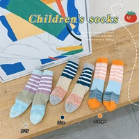 3 pairslotcolors unisex children color plaid boys and girls cotton socks baby toddler in tube socks for girls boys