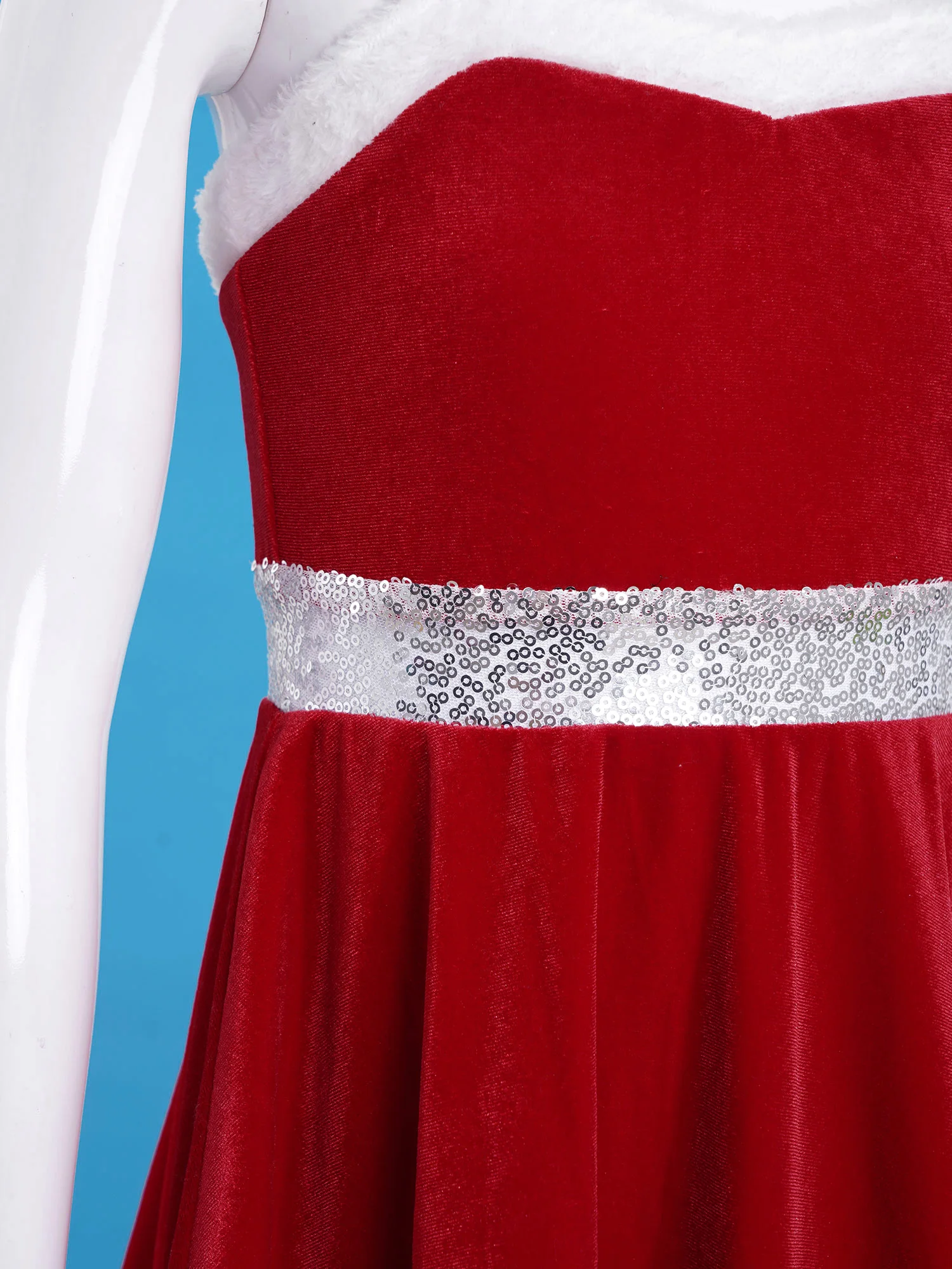 Детский Рождественский костюм для девочек бархатное платье-пачка на бретельках