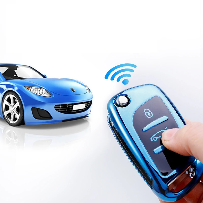 Чехол для автомобильного ключа Peugeot Citroen C1 C2 C3 C4 C5 DS3 DS4 DS5 DS6 мягкий ТПУ с 3