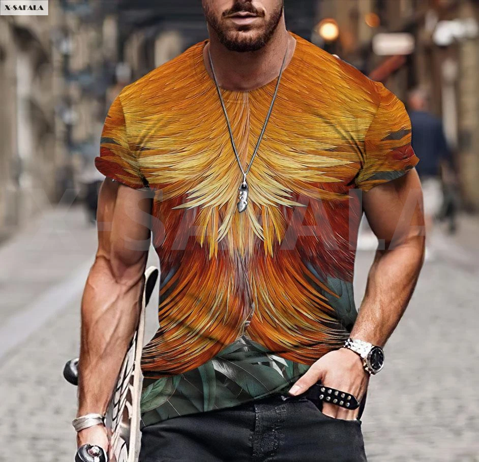 Футболка с 3D-принтом волка и шахматных фигур круглым вырезом | Мужская одежда