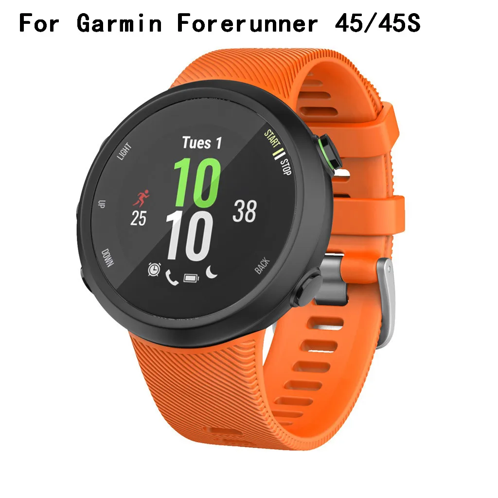 Для Garmin Forerunner 45 45S спортивный мягкий силиконовый сменный ремешок для наручных часов Смарт-часы носимые Аксессуары#1019