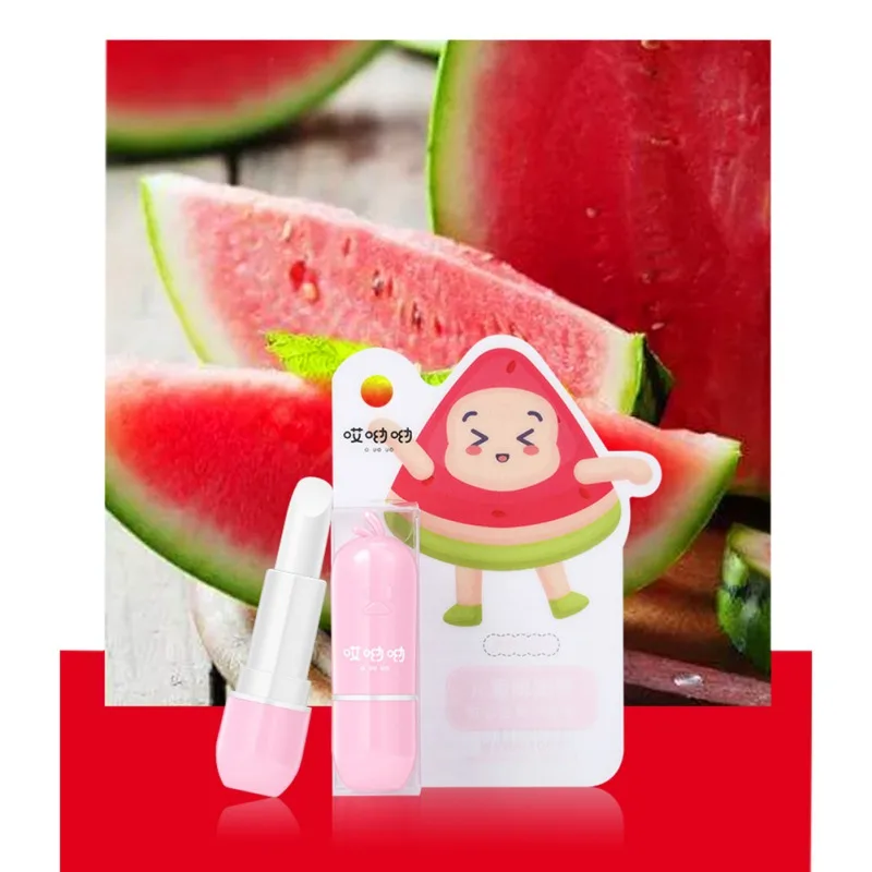 Питательный увлажняющий бальзам для губ в милом стиле гладкие тонкие линии