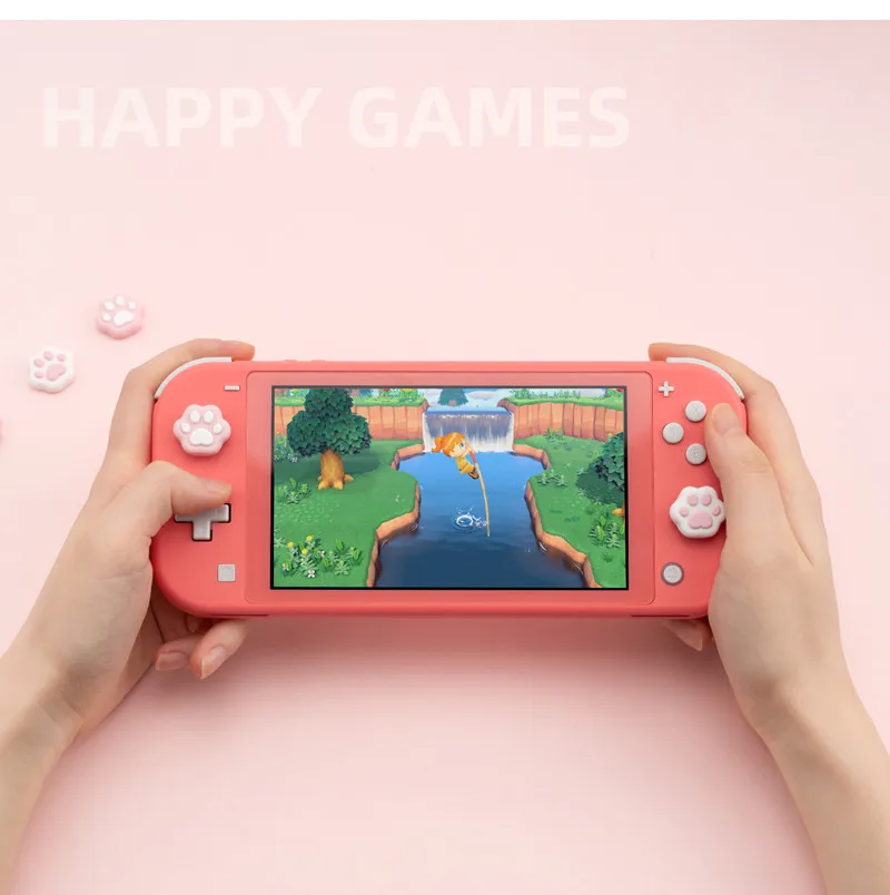 

GeekShare 4Pcs Silicone Cat Claw Meat Pad Thumb Grip Set Joystick Caps Switch and Switch Lite Cover Analog Thumb Stick Grips