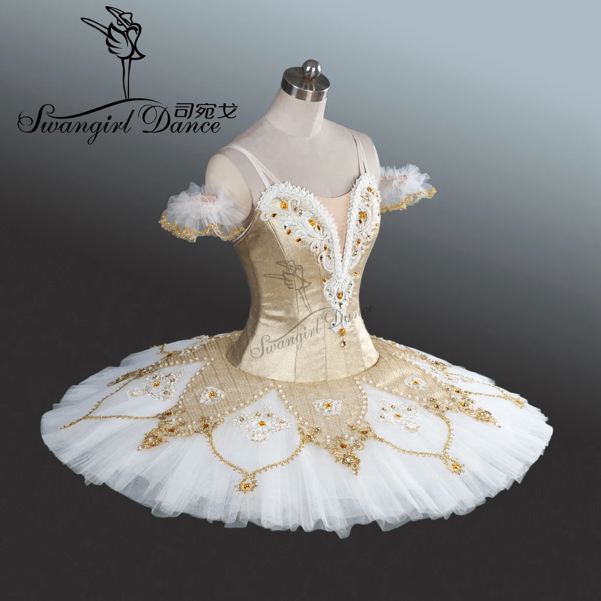 2017 новое поступление! балетная пачка высокого качества белого и золотого цвета