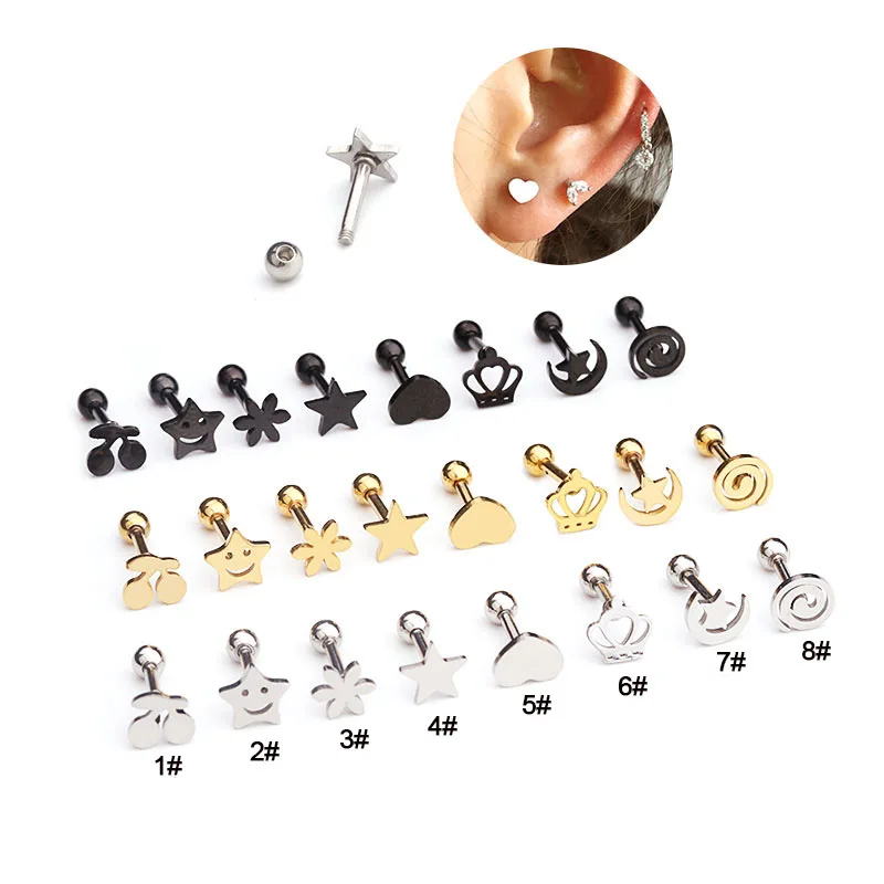 1 шт. 100% Нержавеющая сталь маленькая корона накладной Луной и звездами в форме