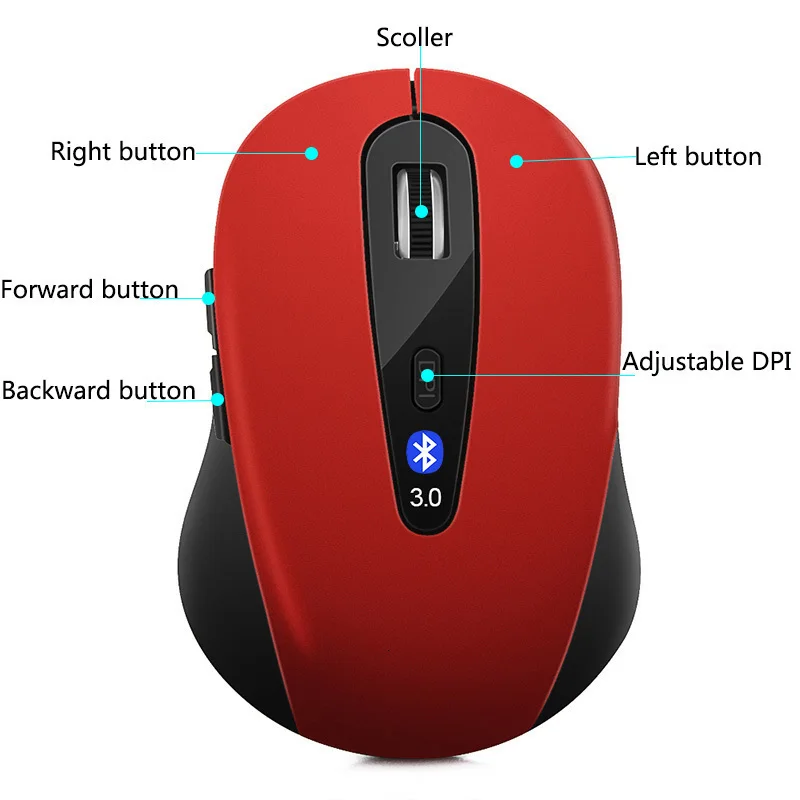 

CHYI Bluetooth Mouse Wireless Mini Optical Computer Office Mice 800/1200/1600 DPI 5 Buttons BT 3.0 Mouse For Laptop Notebook