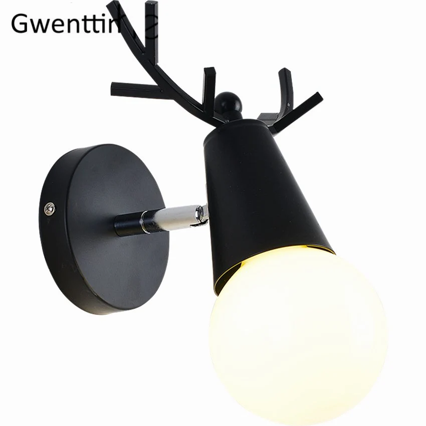 Настенный светильник с рогами светодиодный настенный железный и Деревянный s для