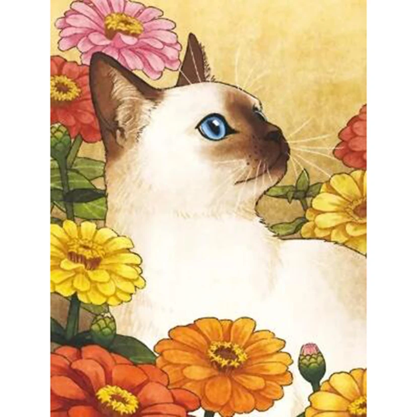 

Diamond Painting 5D DIY Square/Round Diamond Cartoon Painting Little Orange Cat Beautiful Scenery Picture Cross Stitch Art TX500