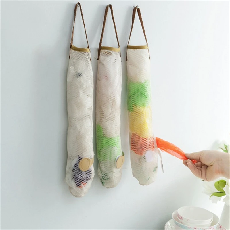 

Reusable Mesh Bag Hanging Fruit Vegetable Storage Net Bag Kitchen Breathable Garlic Onion Hanging Bag Kitchen Storage Organizer
