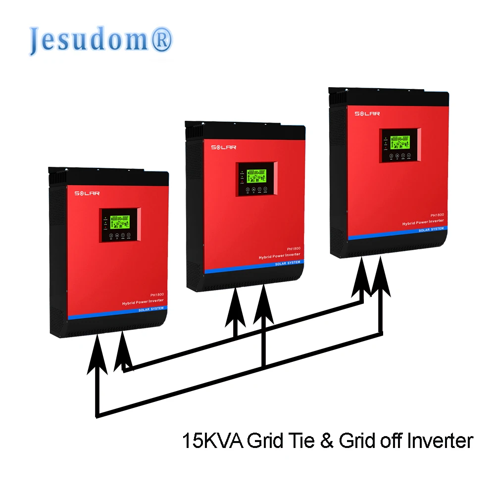 15KVA Солнечный On-grid& off g-сетевой инвертор Встроенный 3* 48V80A MPPT Солнечное зарядное устройство 220VAC Выход Чистая синусоида инвертор