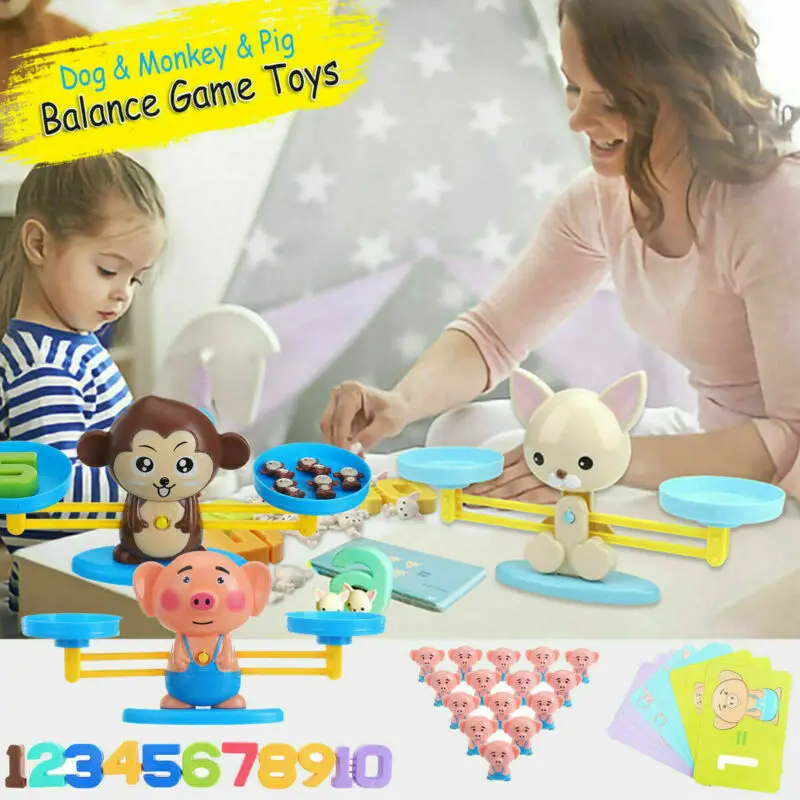 2019 Newest Hot Funny Cartoon Animal Balance Scale Math Game Learning Kids Educational Toy Candy |