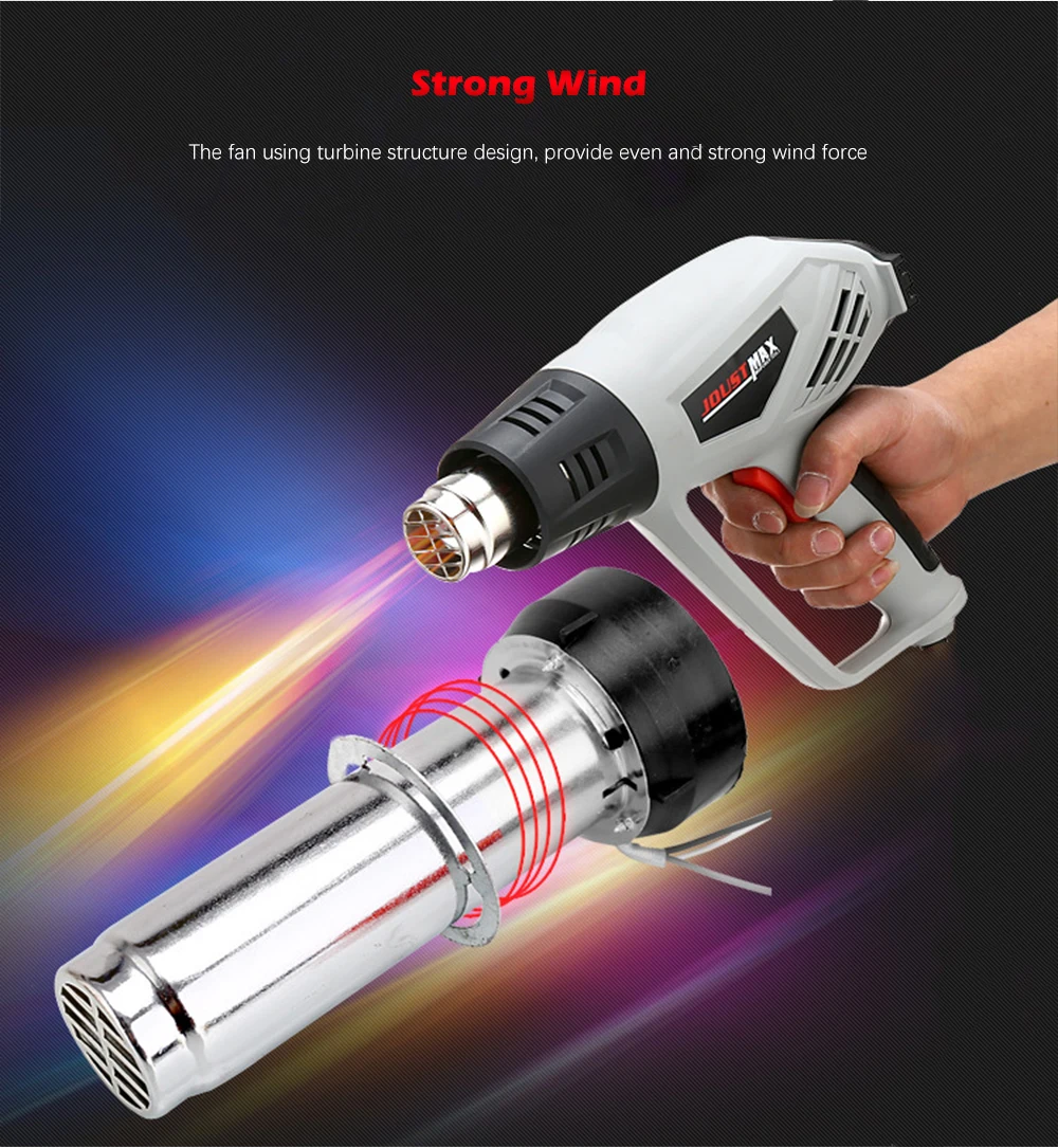 Hot Air Gun Electric Adjustable Temperature JST2503 2000W Handheld Heat Gun Shrinking Power Tools Two Speeds Temperature