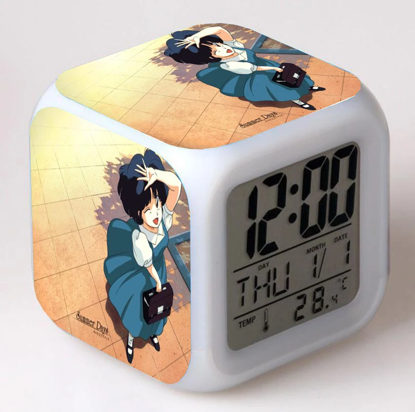 

Ranma 1/2 anime Cartoon LED 7 Color Flash Digital Alarm Clocks Night Light Bedroom Desk Clock despertador Alarm-Clock