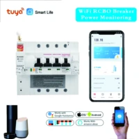 din rail tuya smart rcbo circuit breaker with energy monitoring 4p wifi rcbo mcb leakage current protection alexa compatible