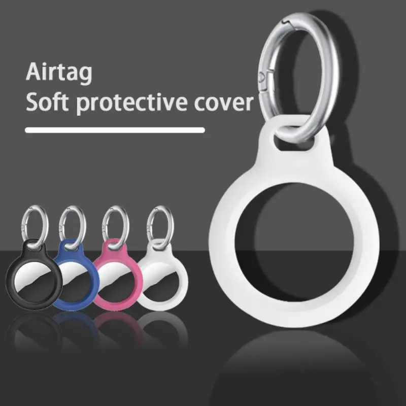 

Soft Silicone Protective Case For Apple AirTags ( Location Tracker ) Anti-Scratch Anti-Lost Fixed Protective Cover With Keychain