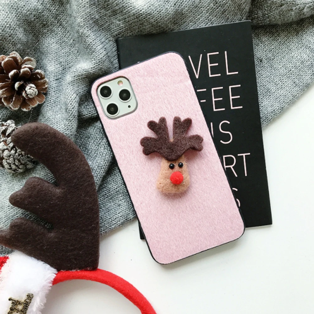 Рождественский фетровый чехол для телефона iPhone 7 8 6 6S Plus 11 12 Mini Pro XS Max XR X SE 2020
