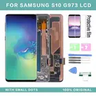 100% Оригинальный AMOLED ЖК-дисплей для SAMSUNG Galaxy S10 G973 SM-G9730 G973FDS G973U дисплей сенсорный экран дигитайзер в сборе с точками