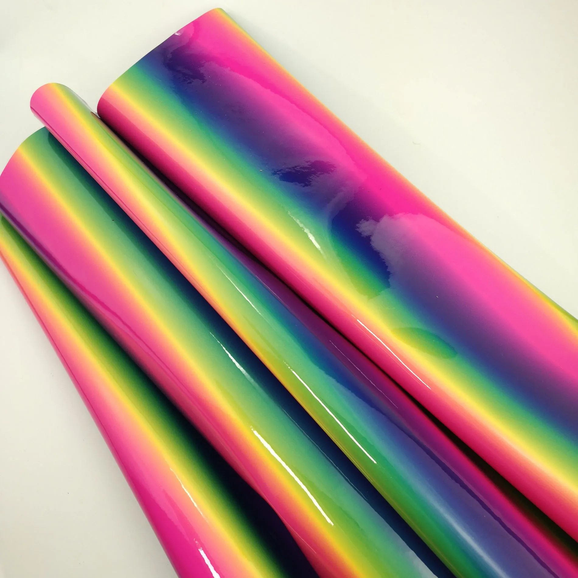 

Gradient Rainbow PU Leather Rainbow Stripe Jewelry hair Decoration hand made shoes 50cm